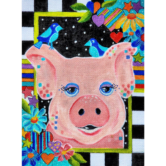 Love You More Needlepoint | Pig