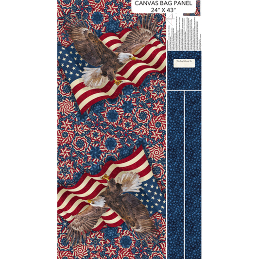 Stars and Stripes 14 ~ Canvas Tote Bag Panel C29083 49 Navy Multi