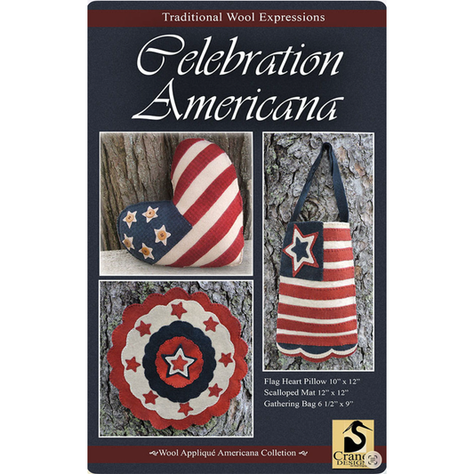 Crane Design ~ Celebration Americana Wool Applique Pattern