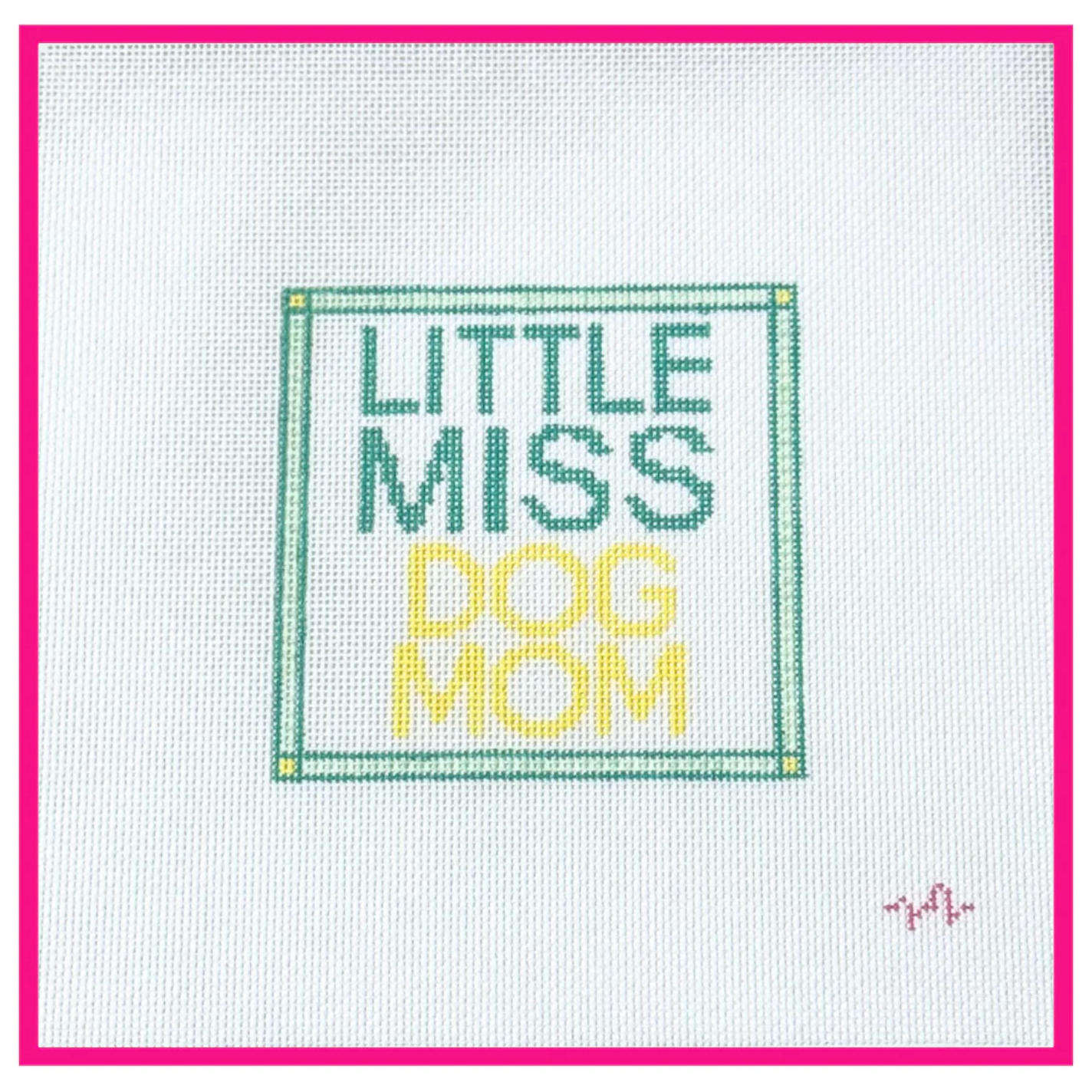Code Thread Needlepoint | Little Miss Dog Mom Needlepoint Canvas