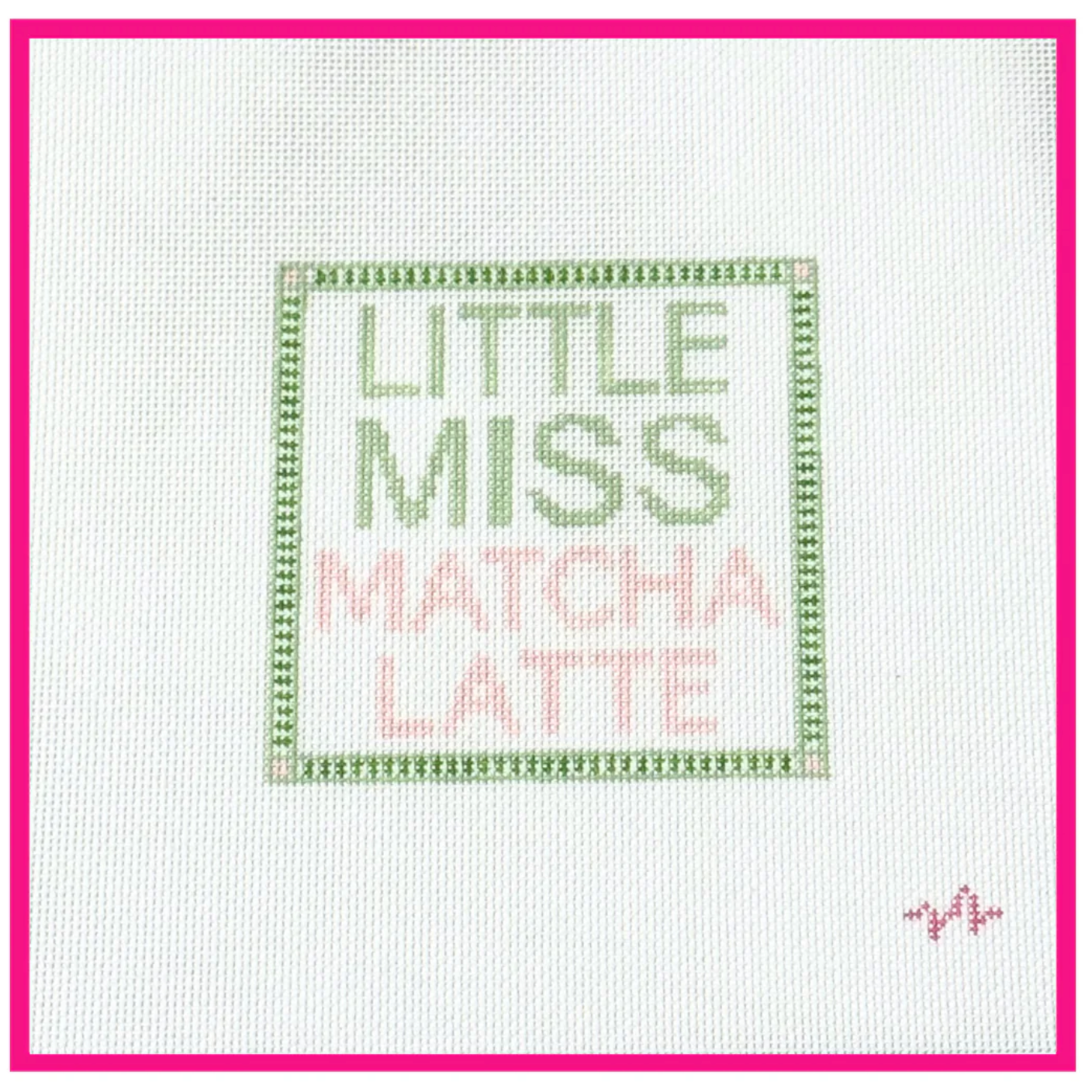 Code Thread Needlepoint | Little Miss Matcha Latte Needlepoint Canvas