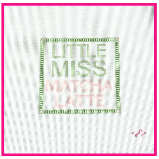 Code Thread Needlepoint | Little Miss Matcha Latte Needlepoint Canvas
