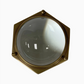 Antiqued Brass Hexagonal Dome Desk Magnifier