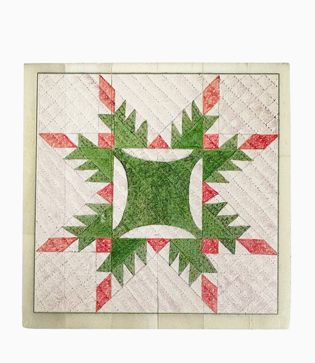 Feathered Star Quilt Printed Decorative Trinket Bone Box