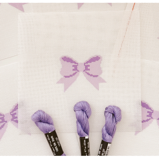 Cotswold Co Designs | Aesthetic Purple Bow Coquette Needlepoint Canvas