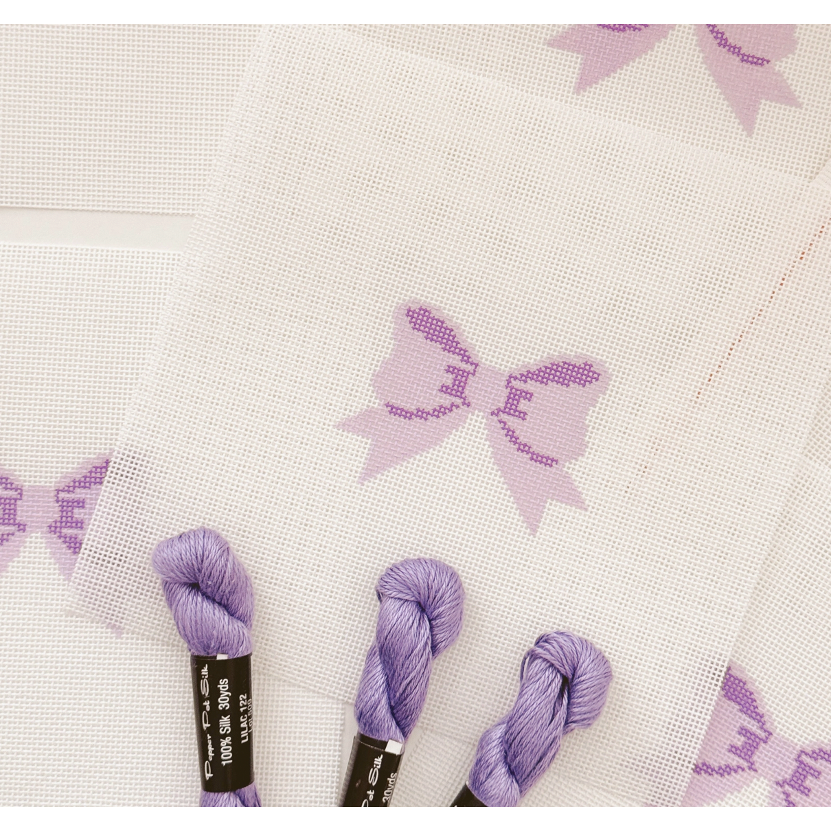 Cotswold Co Designs | Aesthetic Purple Bow Coquette Needlepoint Canvas
