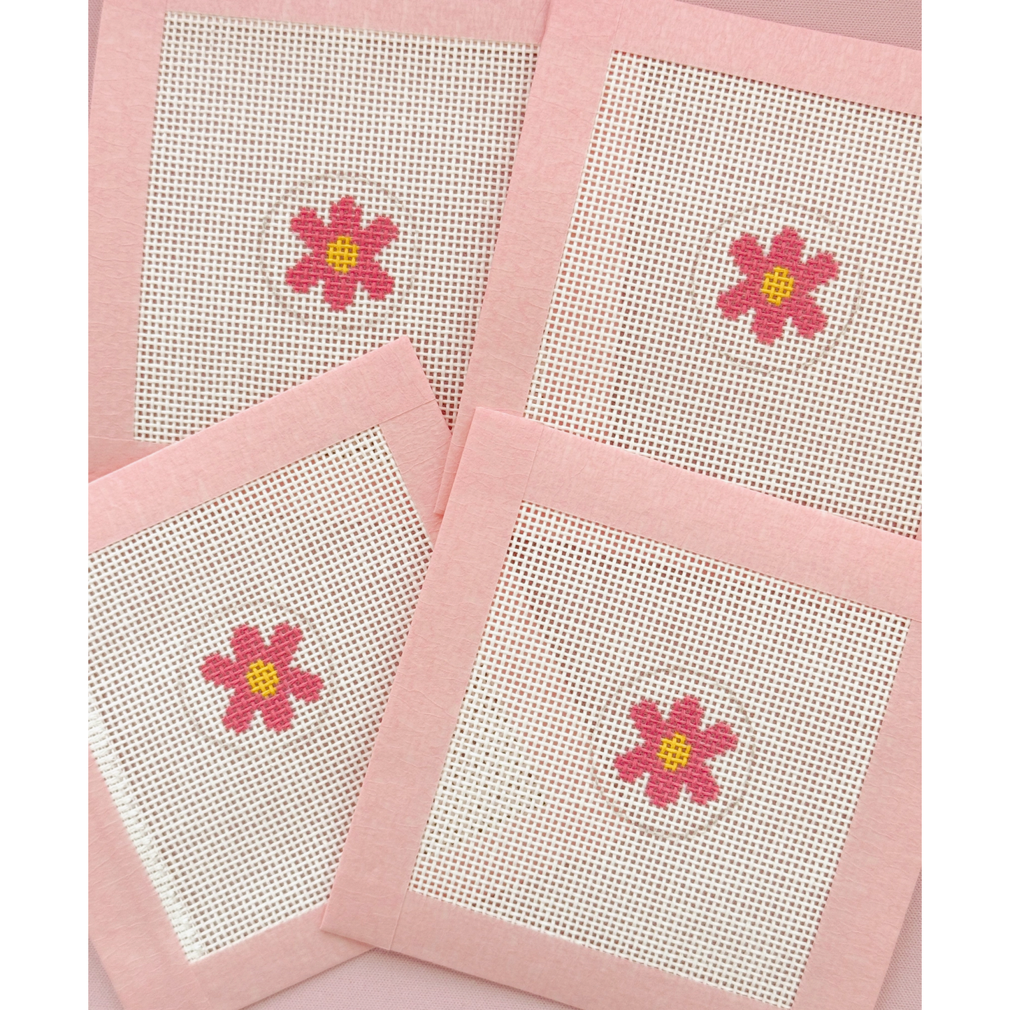 Cotswold Co Designs | Mini Bag Tag Retro Flower Needlepoint Canvas