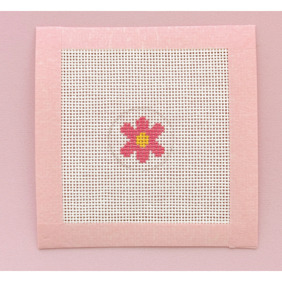 Cotswold Co Designs | Mini Bag Tag Retro Flower Needlepoint Canvas