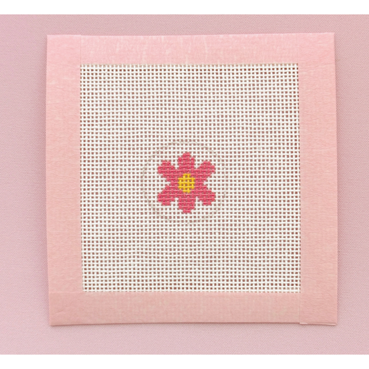 Cotswold Co Designs | Mini Bag Tag Retro Flower Needlepoint Canvas