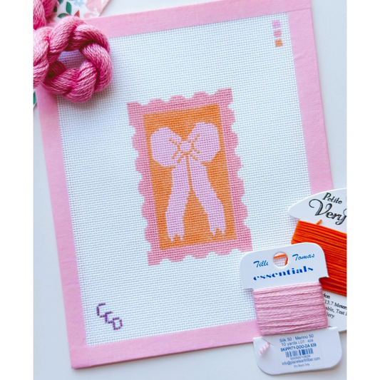 Cotswold Co Designs | Pink Bow Needlepoint Canvas