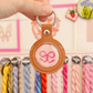 Cotswold Co Designs | Needlepoint Self Finishing Pu Leather Key Fob Bag Tag - Pink