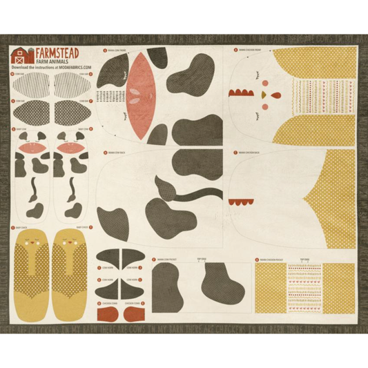 Farmstead Cuddle Panel Cow and Chick Multi 20943 11QC