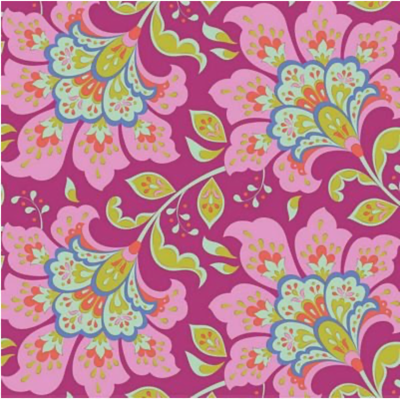 Tilda Fabrics ~ 33" x WOF remnant Bloomsville Flowermarket Plum TIL100502-V15