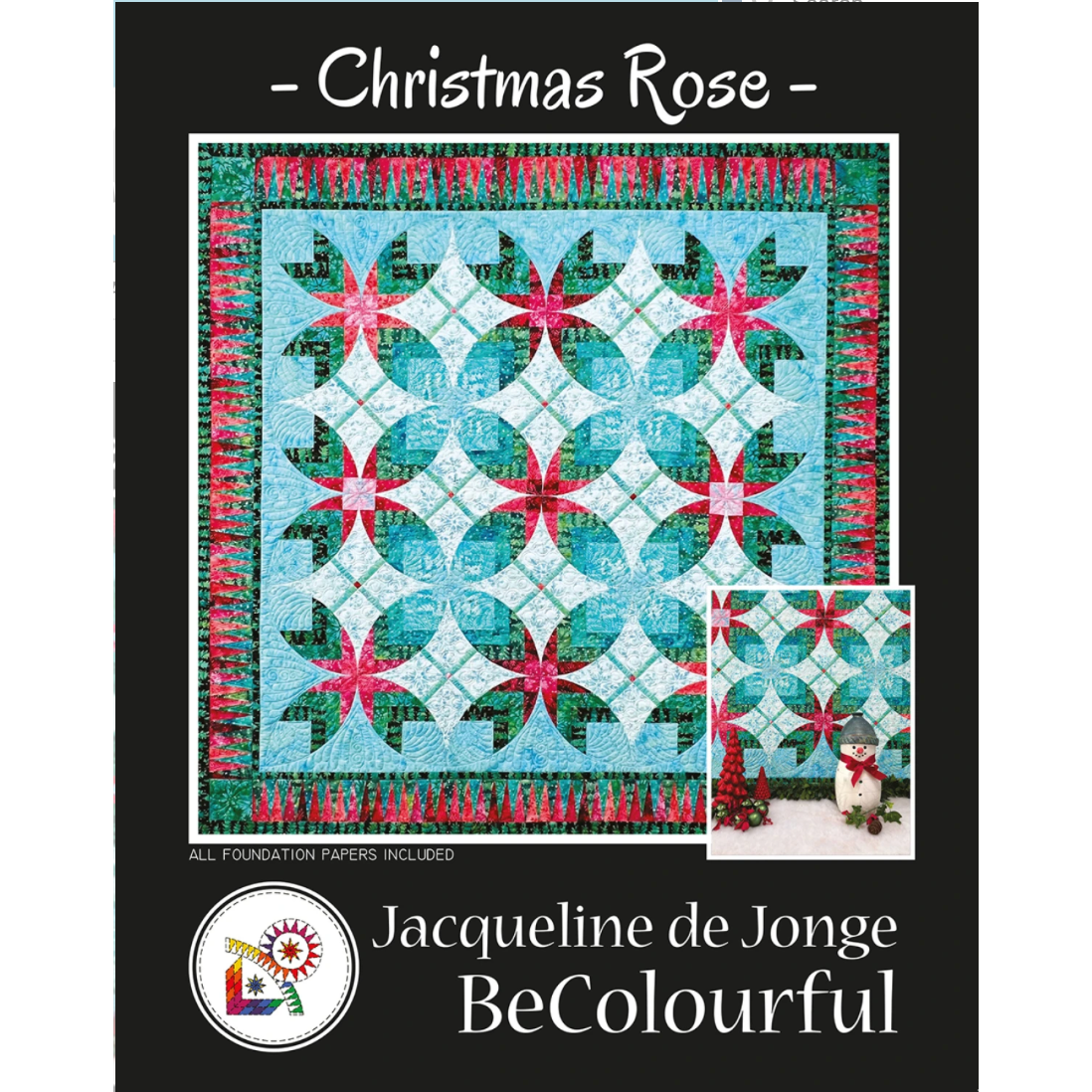 Jacqueline de Jonge ~ Christmas Rose Paper Piecing Quilt Pattern