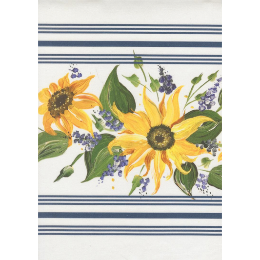 Summer Solstice ~ 18" wide Toweling ~ White Sunflower 992 350