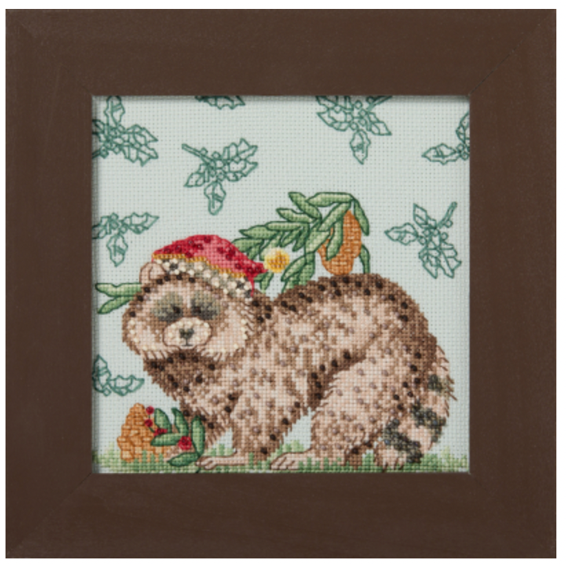 Debbie Mumm | Woodland Friends 2026 Cross Stitch Kit - Rocky Raccoon