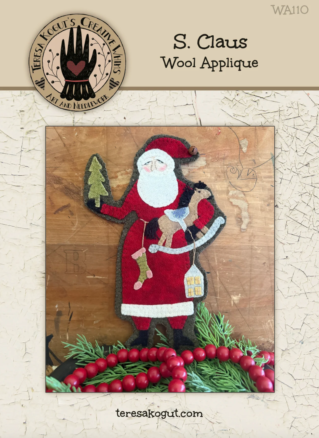 Teresa Kogut  | S. Claus Wool Appliqué Pattern