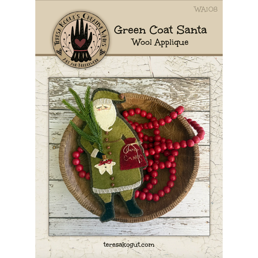 Teresa Kogut  | Green Coat Santa Wool Appliqué Pattern