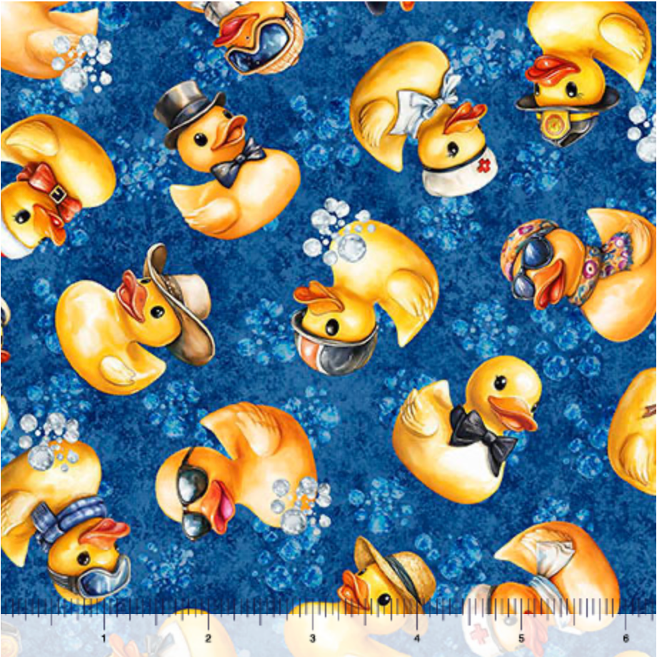 QT Cuties 3 ~ Rubber Duckies ~ 31860-B Denim