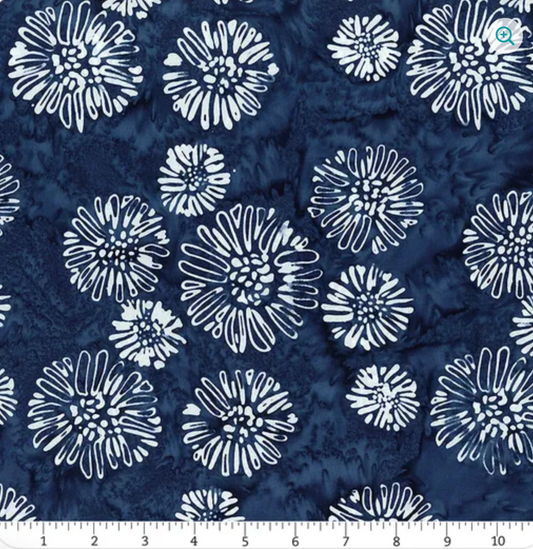 Let Freedom Reign ~ Expressions Batiks ~ Moody Blues Daisies ~ 108" Wide BTWB23194-309