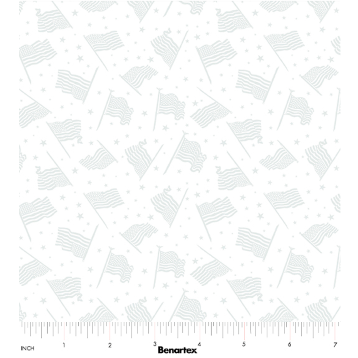 Star Spangled Whites ~ American Flags White 15363-09