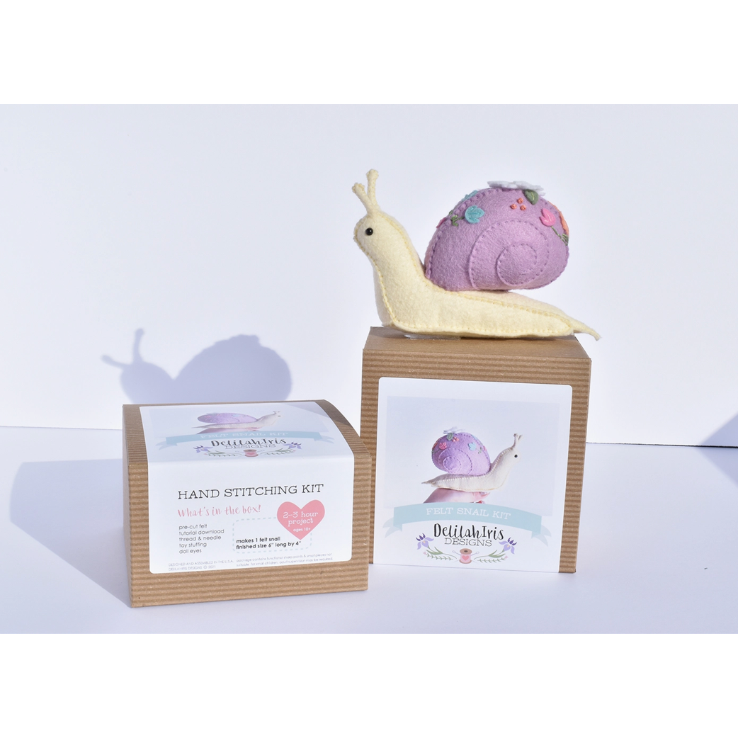 DelilahIris Designs ~ Felt Snail Hand Sewing & Embroidery Kit