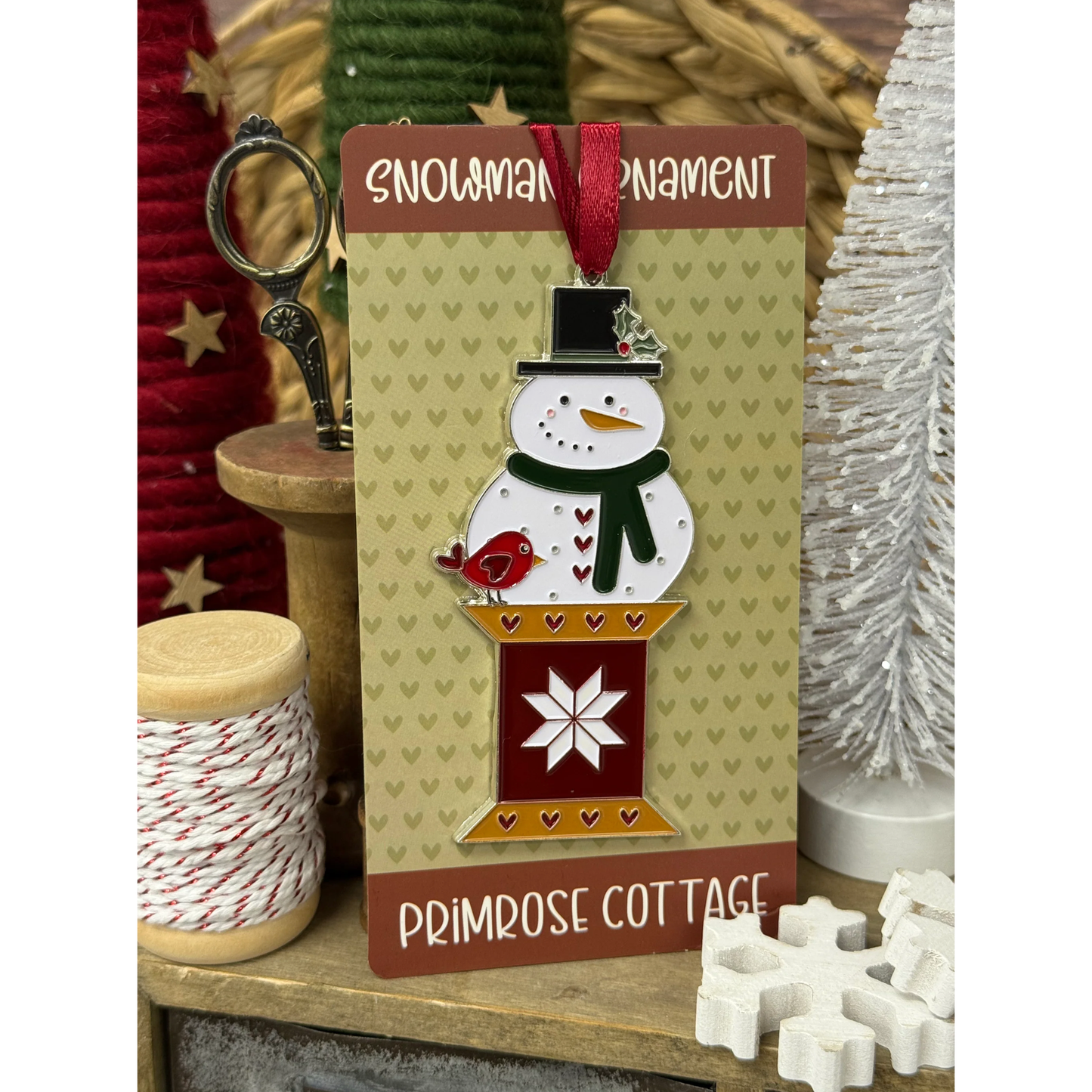 Primrose Cottage  | Snowman Ornament