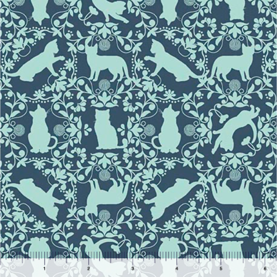 Curious Kittycats ~ Cat Silhouettes ~ 31873-B Dark Blue
