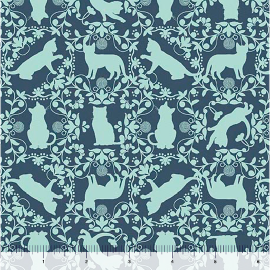 Curious Kittycats ~ Cat Silhouettes ~ 31873-B Dark Blue