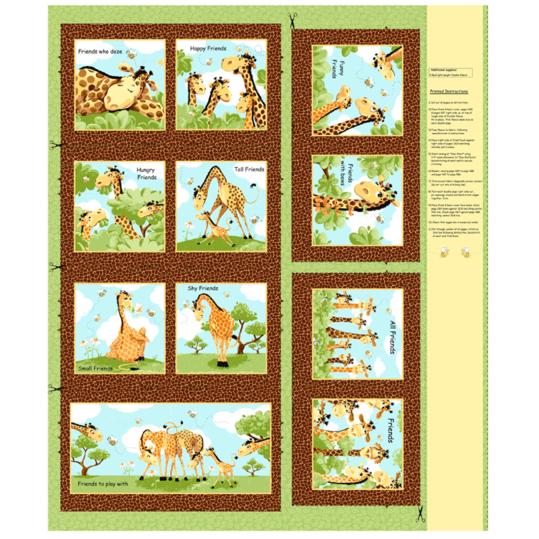 Zoe the Giraffe ~ Book Panel ~ SB20356-280 Brown
