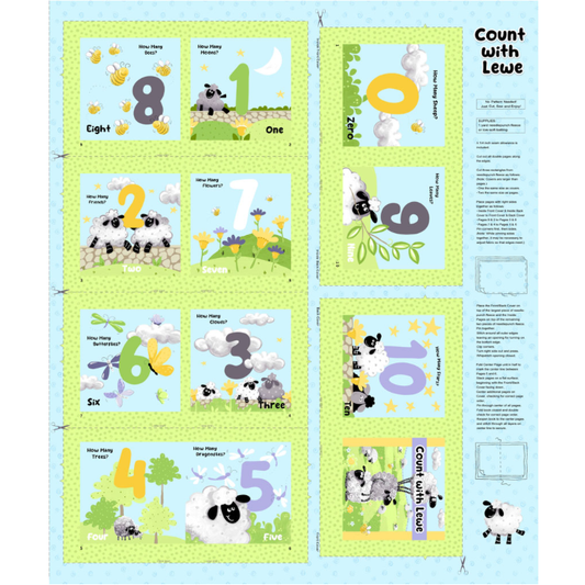 Lewe the Ewe ~ Book Panel ~ SB20435-710 Light Blue