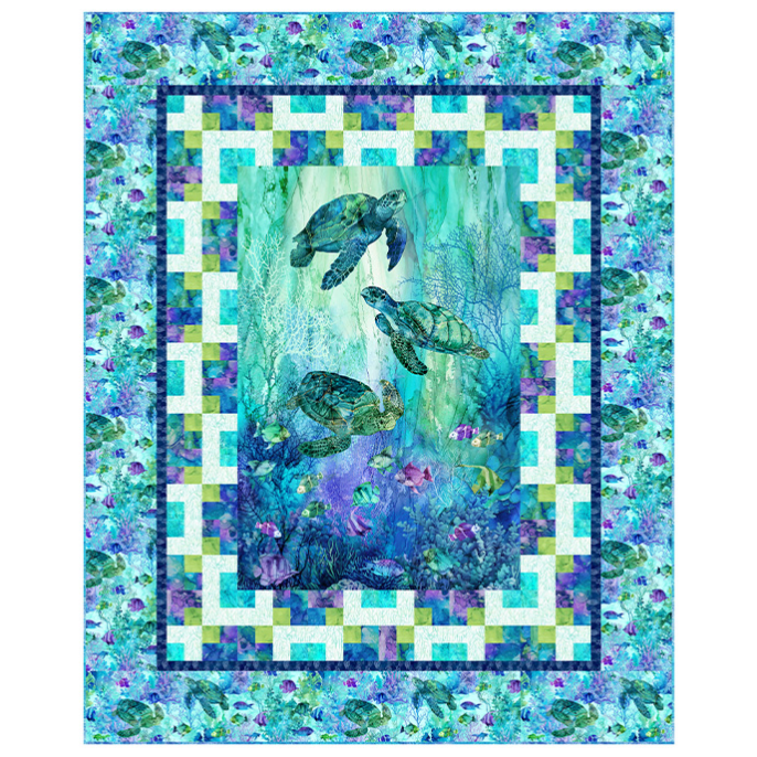 Coral Reef ~ Turtle Shuffle Quilt Kit