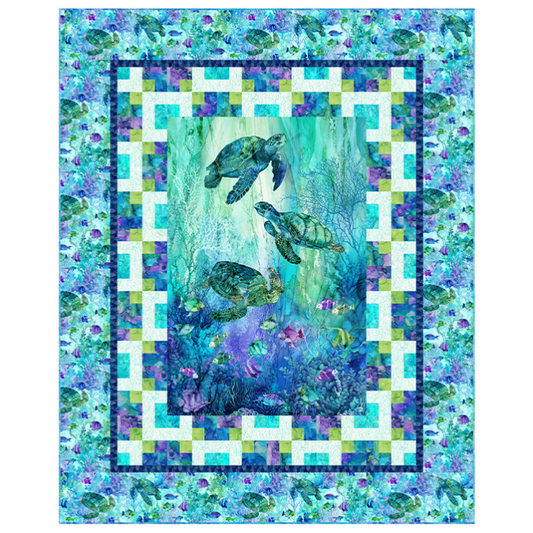 Coral Reef ~ Turtle Shuffle Quilt Kit