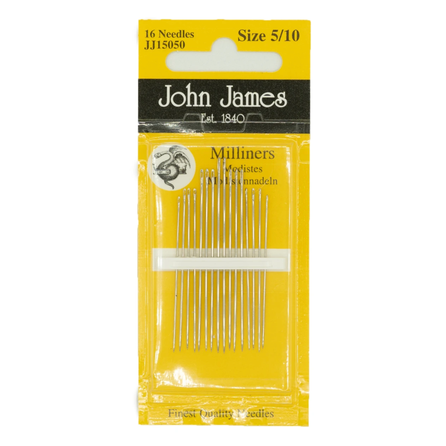 John James Milliners/Straw Needles Assorted Sizes 5/10 16ct