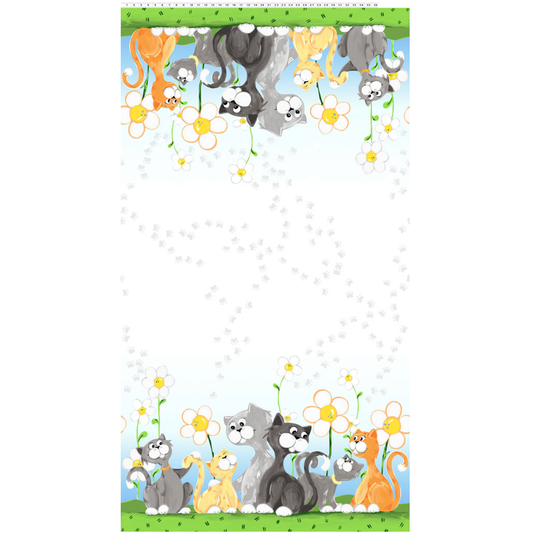 Kitty the Cat ~ 35" remnant ~ Double Border ~ SB20391-100 White