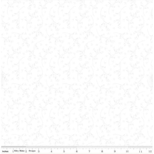 Melody ~ Vines ~ C15144-White on White ~ One Yard