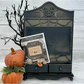 Paisleys & Polka Dots | Apothecary Cabinet Cross Stitch Display-Unfinished Wood