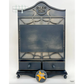 Paisleys & Polka Dots | Apothecary Cabinet Cross Stitch Display-Unfinished Wood