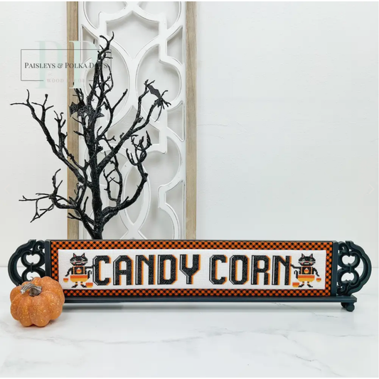 Paisleys & Polka Dots | Long Scroll Frame Cross Stitch Display Backer-Unfinished Wood