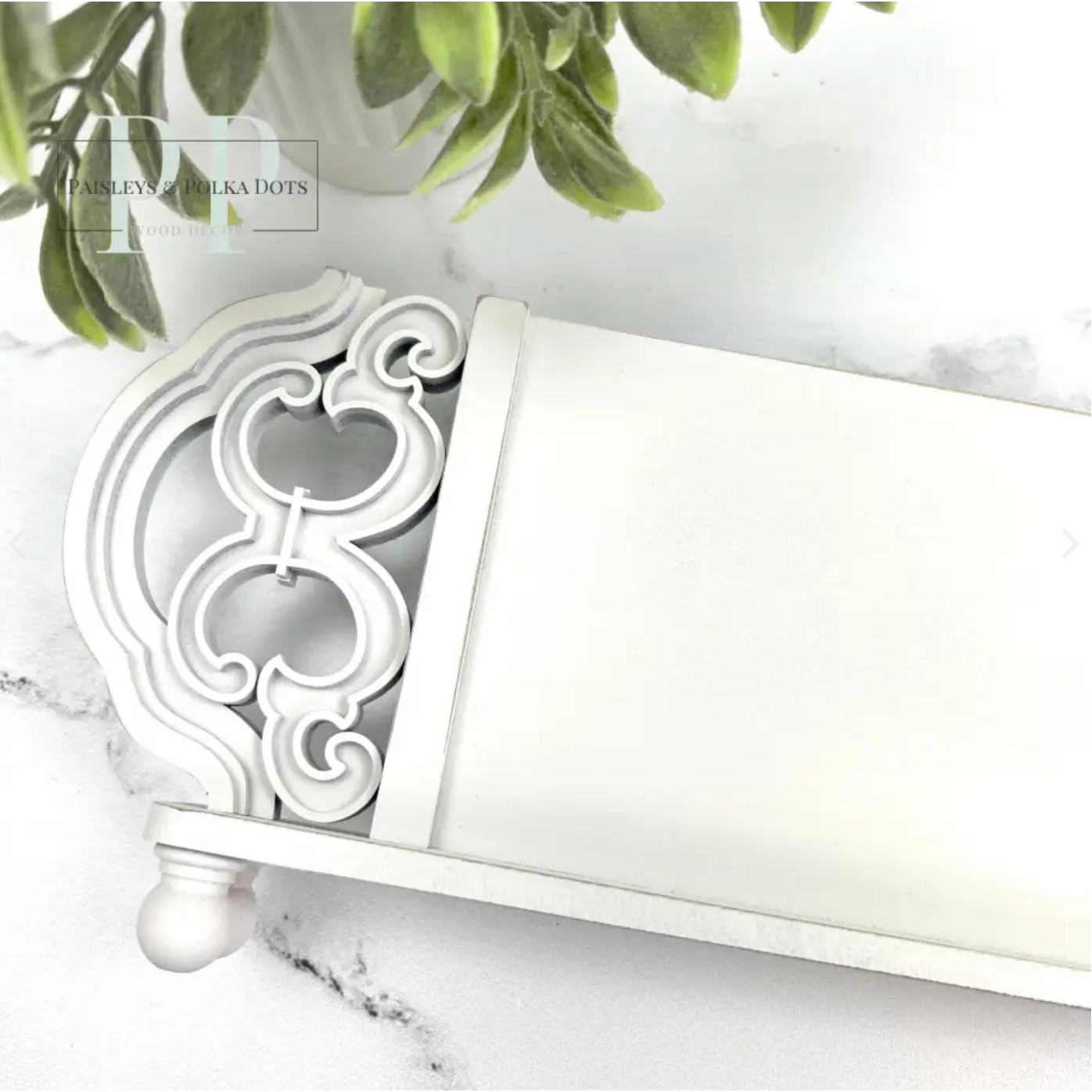 Paisleys & Polka Dots | Long Scroll Frame Cross Stitch Display Backer-Unfinished Wood