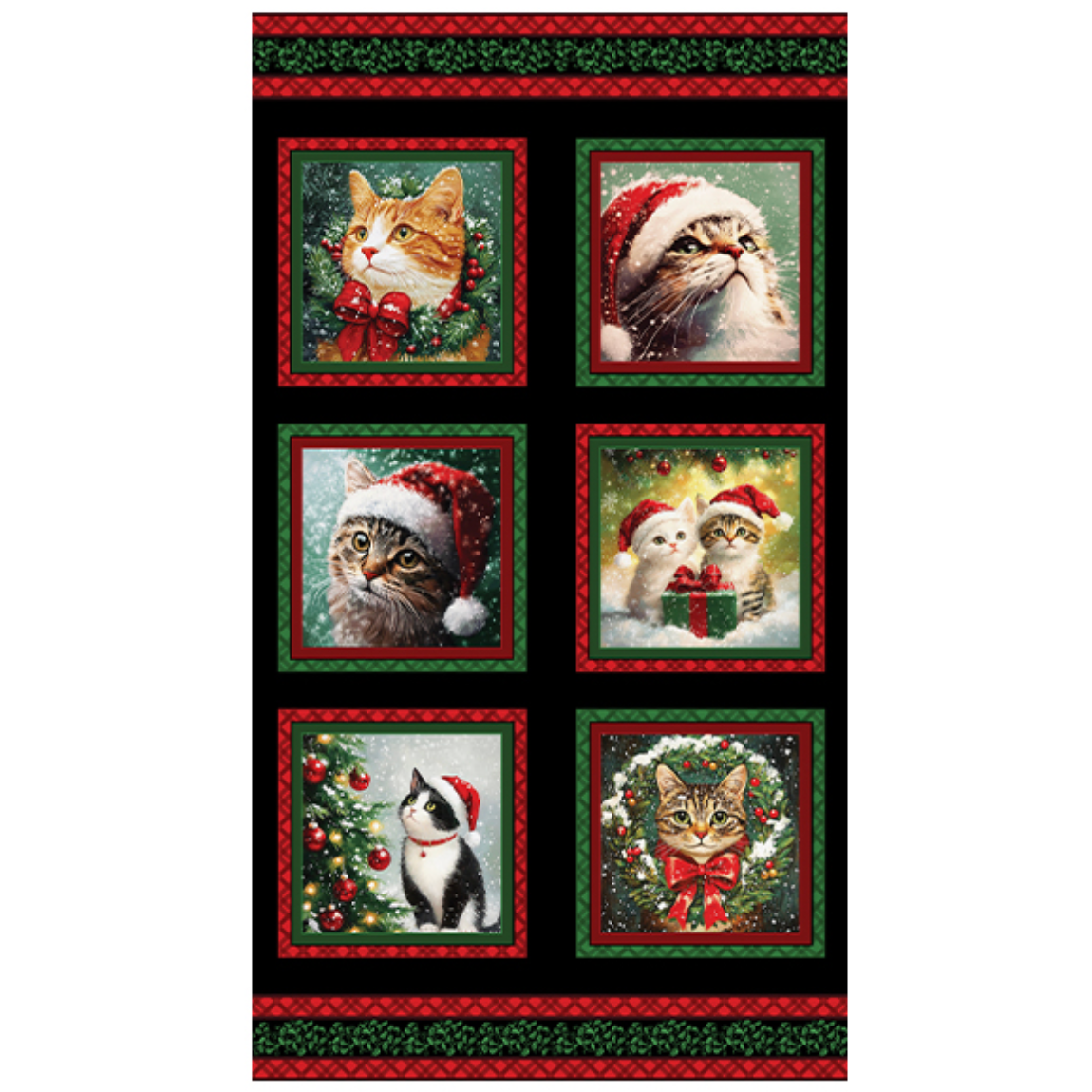 Merry Cats ~ Panel ~ 16772-12 Black/Multi