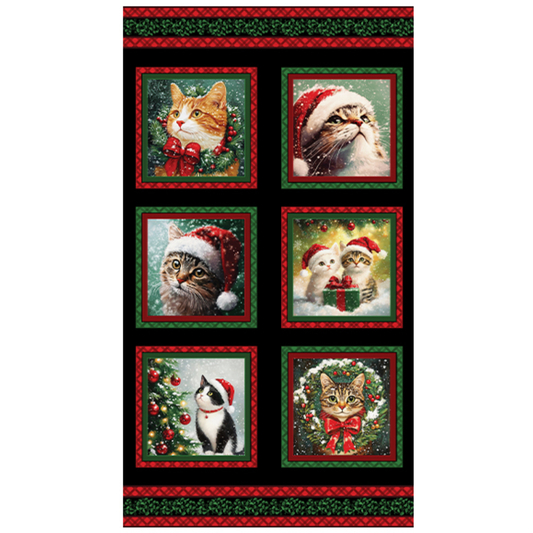 Merry Cats ~ Panel ~ 16772-12 Black/Multi