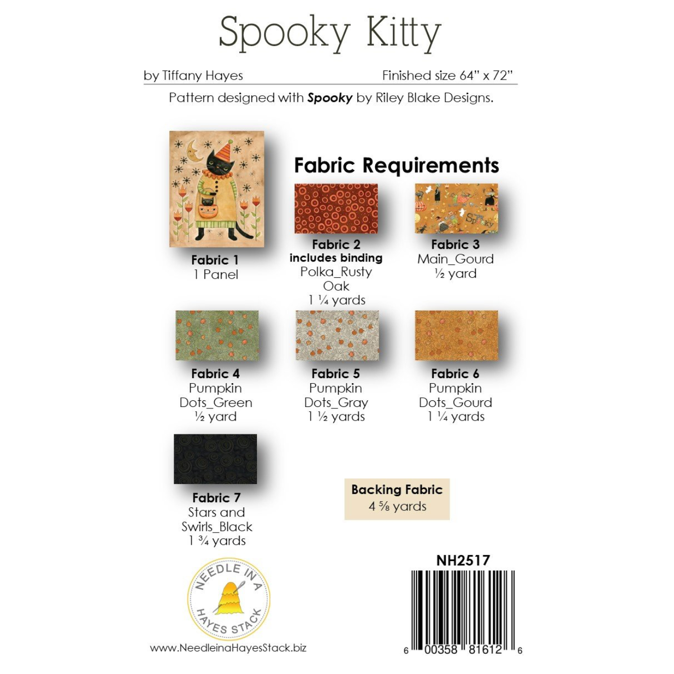 Needle in a Hayes Stack ~ Spooky Kitty ~ Quilt Pattern and/or Kit