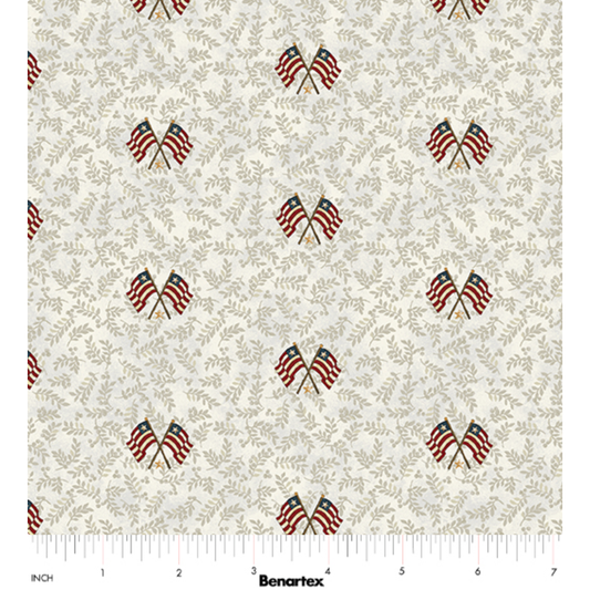 American Valor ~ Flags and Leaves ~ 16878 70 Natural