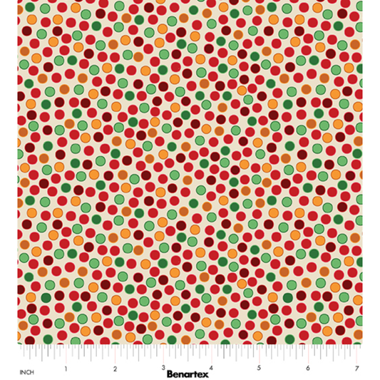 Merry Cats ~ Dots ~ 16776-07 Cream/Multi