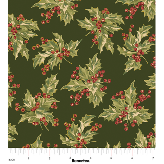 Christmas At Home ~ New Holly ~ 16716M-44 Dark Green