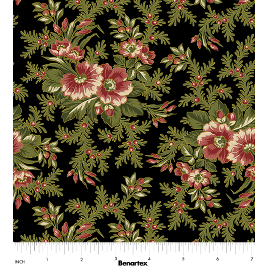 Christmas At Home ~ Dalmia Floral Spray ~ 16717M-12 Black