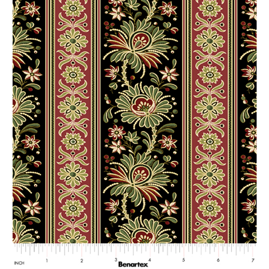Christmas At Home ~ Kenna Stripe ~ 16718M-12 Black