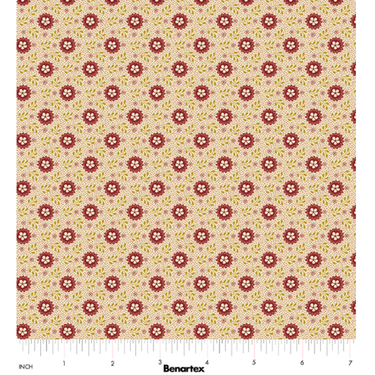 Christmas At Home ~ Tiny Daisy ~ 16721M-20 Red/Natural