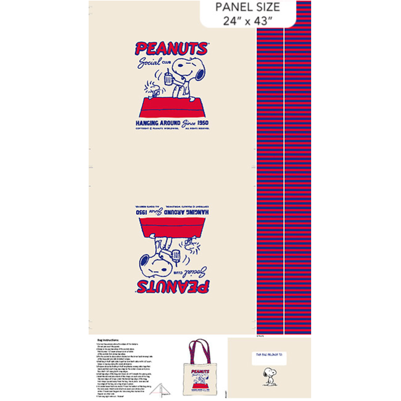 Peanuts ~ Bag Panel ~ P1015-12